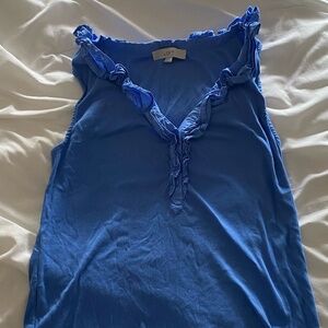 Loft Blue Xl Ruffle Tank Top